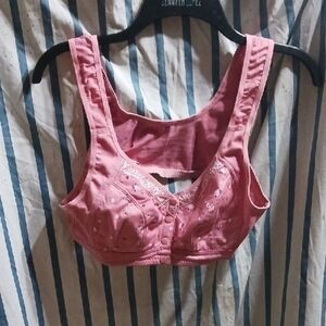 Pink Embroidered Women's Bra